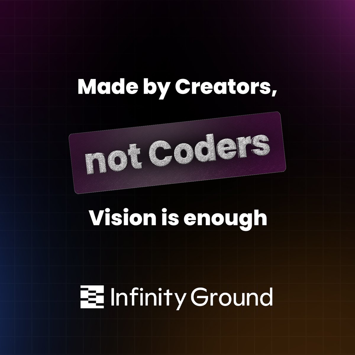infinityg_ai's tweet image. You don’t need to code.

Vision in. Product out. Be a #VibeCoder
