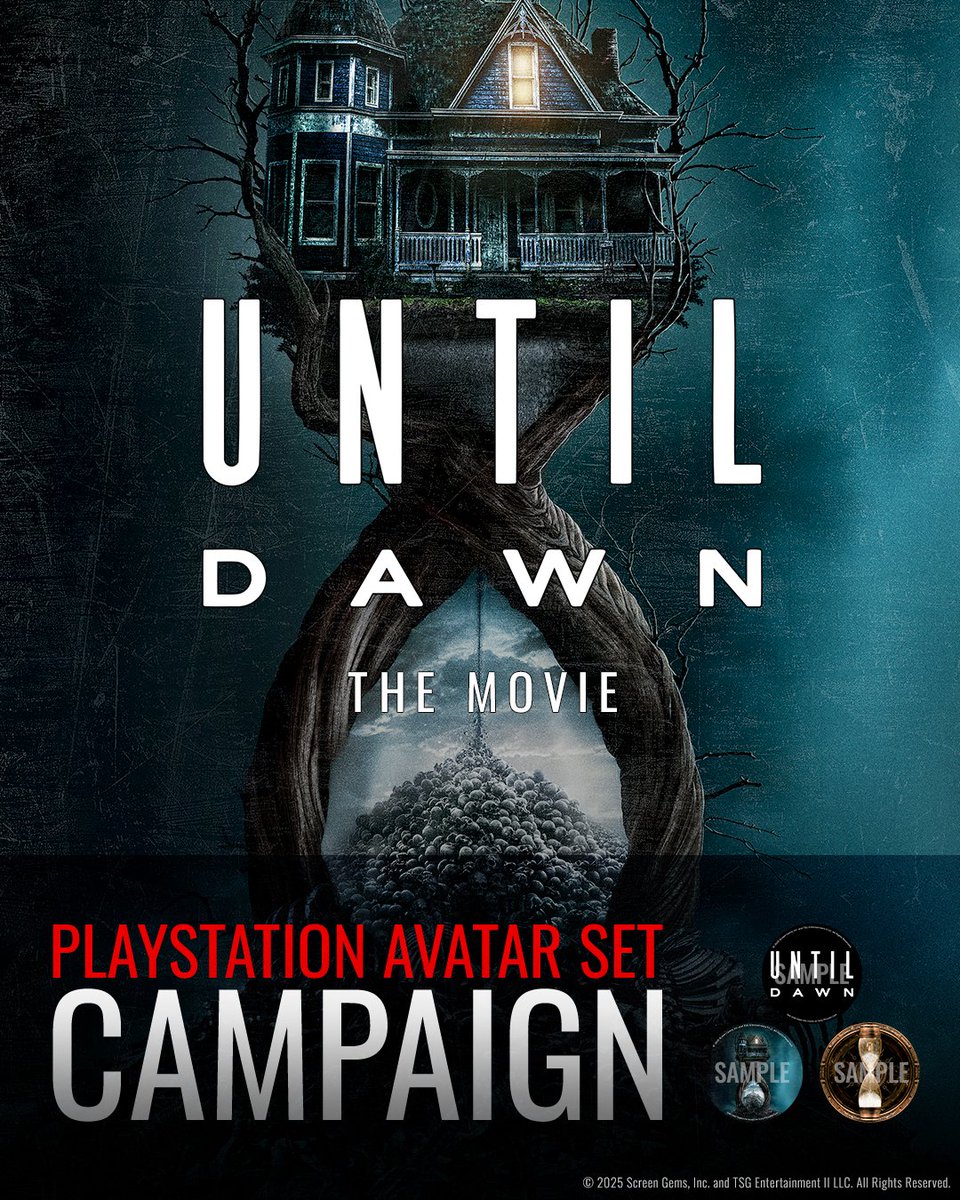🎮Let’s get it!🎮

#UntilDawnMovie PSN Avatar Giveaway Campaign✨

How to Enter:
1⃣ Download the Sony Pictures Core app on your PS5® or PS4®
2⃣ Apply via the campaign page
3⃣ Get your exclusive PSN avatar set!

👉 More info: playstation.com/en-us/sony-pic…