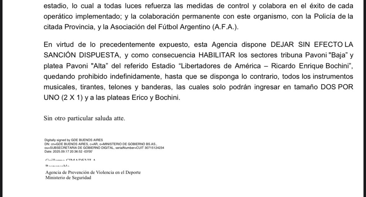 Aprevide habilitó la totalidad del estadio LDA REB. Los socios de #Independiente podrán concurrir a las tribunas Pavoni baja y alta.