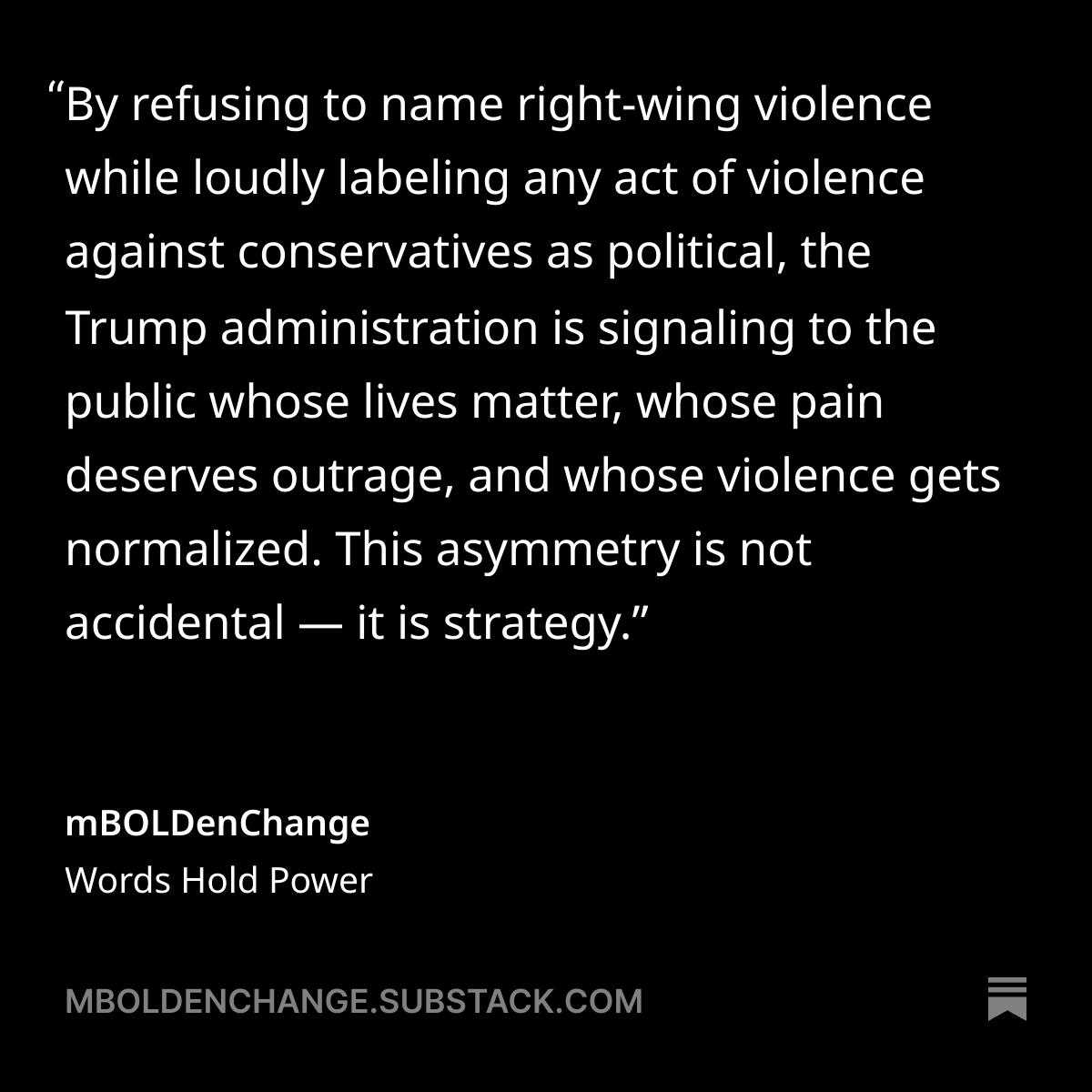mBOLDenChange's tweet photo. Trump uses words as a weapon.

Our new piece digs into why his use of violent language matters — and how we can reclaim the narrative.

🔗https://t.co/c6wYyMU0Yg https://t.co/yFU0RGdLCg