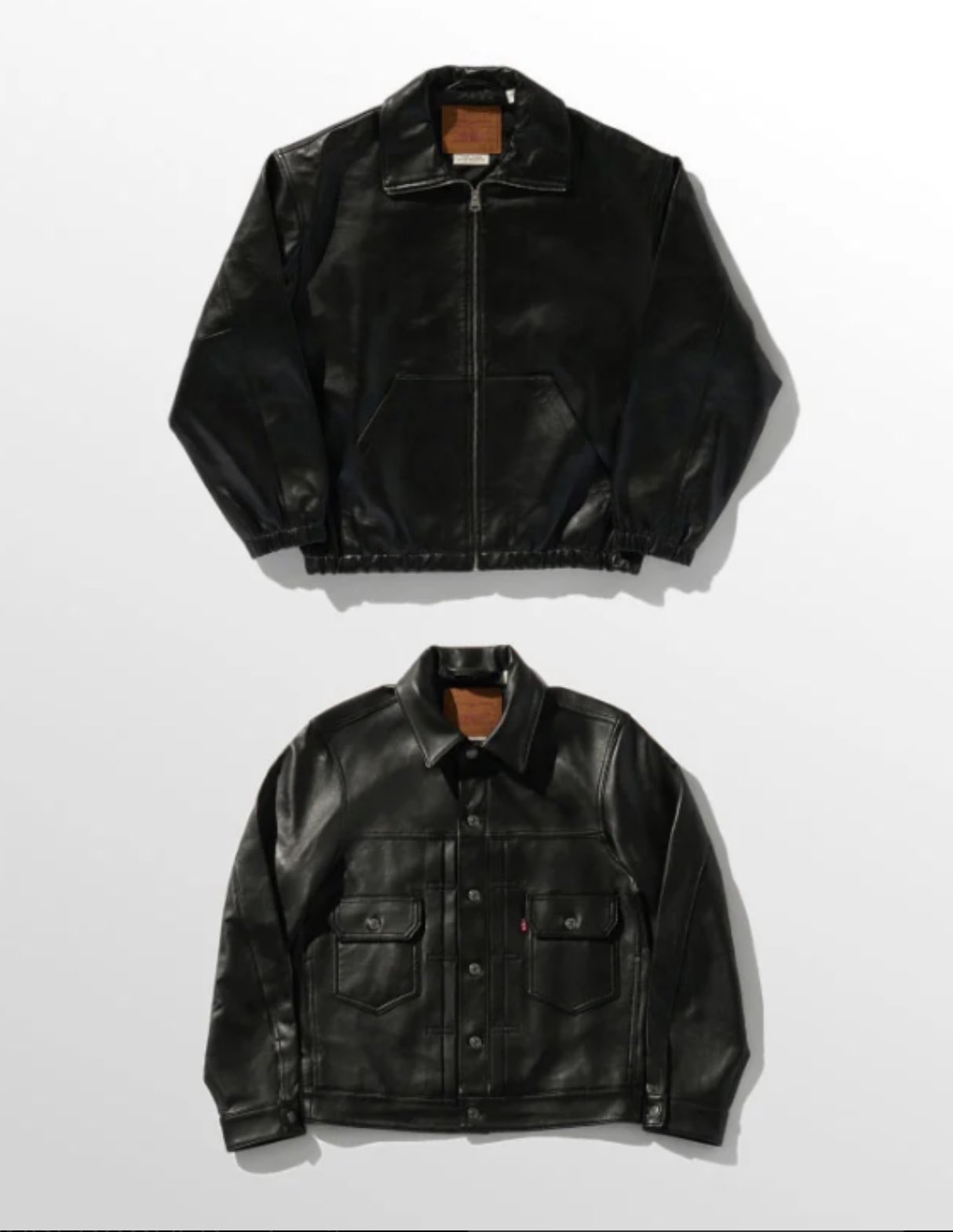 PREMIUMBLACK TYPEⅡ TRUCKERLEATHER JACKET Levi's｜PREMIUM BLACK