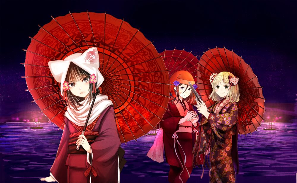 「『紅灯のハンタマルヤ』全3巻。 鎖国時の長崎、遊郭、花魁、ヴァンパイア、天草四郎」|村岡ユウ（もういっぽん！マンガクロス4/6）のイラスト