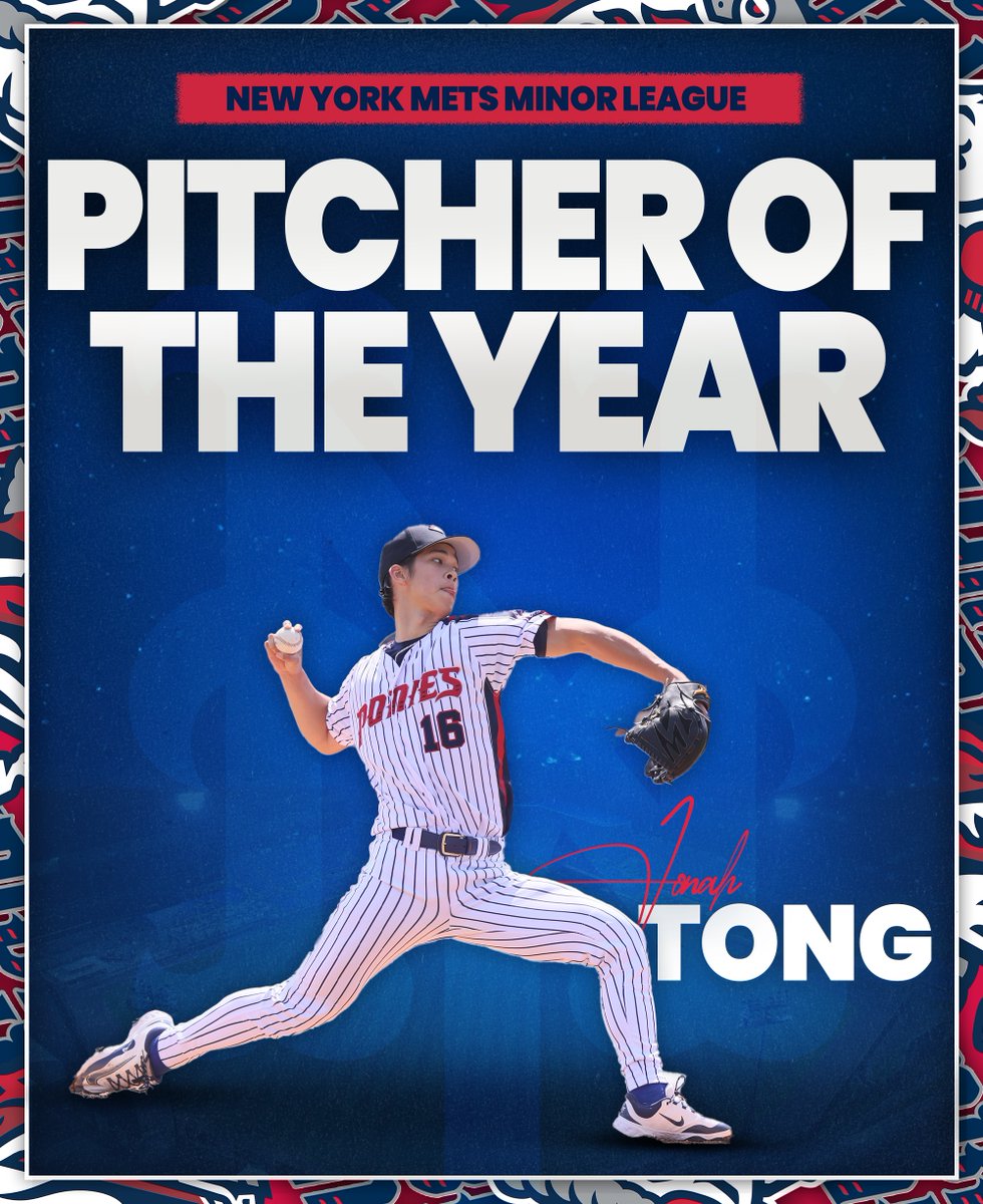 RumblePoniesBB's tweet photo. Congratulations to Carson Benge (@Mets No. 1 Prospect) and Jonah Tong (@Mets No. 4 Prospect) on being awarded New York Mets Minor League Player and Pitcher of the Year!!! 🎉

Your Rumble Ponies family is so proud of you 🥹

🎠 x #NeedForSteed x #StirrupTrouble x @MetsPlayerDev https://t.co/iHwhkpti3Z