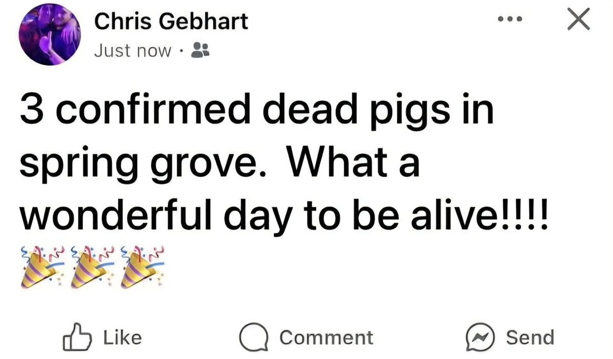 Celebrating the death of the 3 officers today in Spring Grove, Pennsylvania 

What’s wrong with these people?