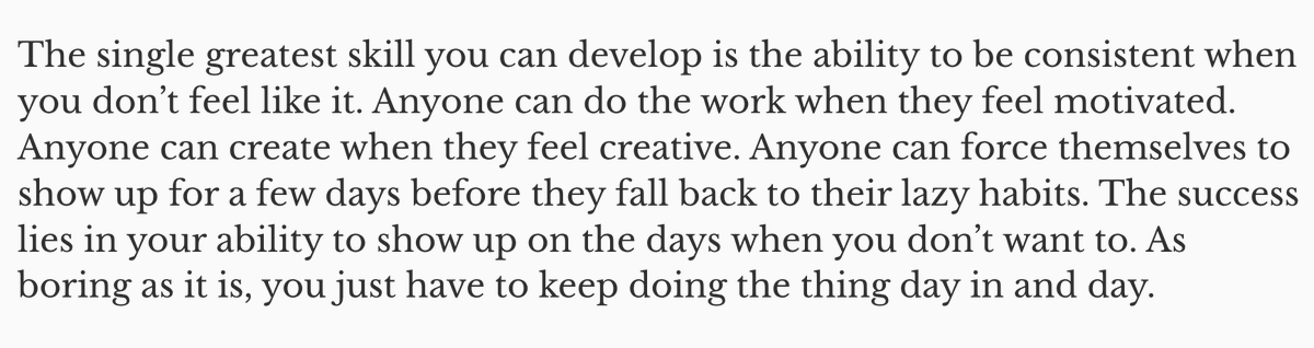 Consistency is the ultimate skill