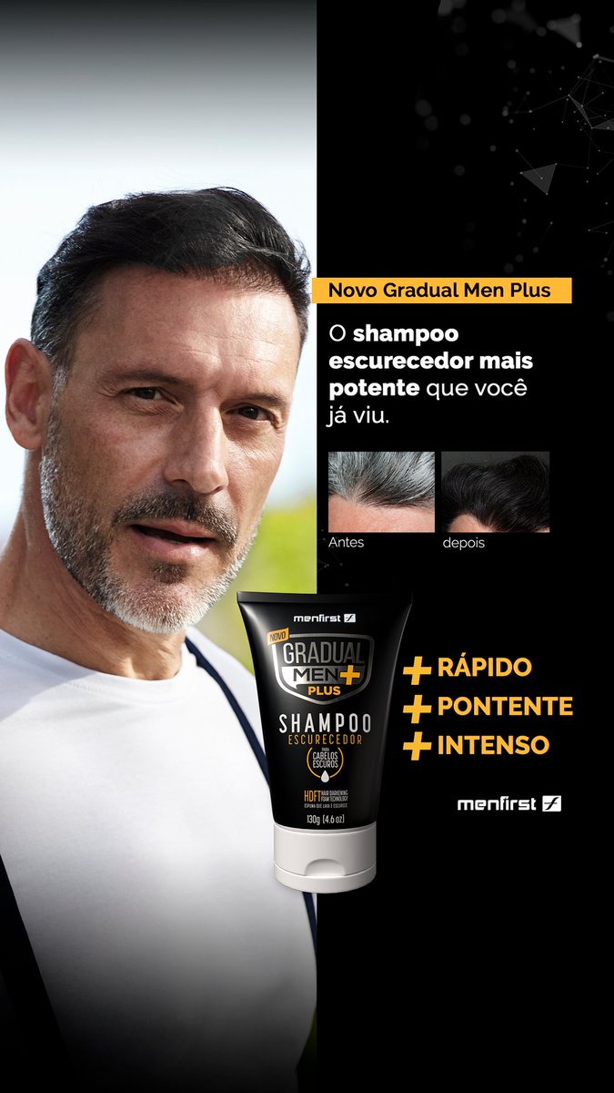 MenfirstBrasil's tweet image. O Shampoo Escurecedor mais potente da Menfirst chegou pra mudar o jogo.
✔️ Ação 2x mais rápida
✔️ Resultado visível nos primeiros usos
✔️ Tom escuro natural, sem cara de tinta

Se os fios brancos estão te incomodando, o Gradual Men Plus é o seu aliado.

#Menfirst #GradualMenPlus