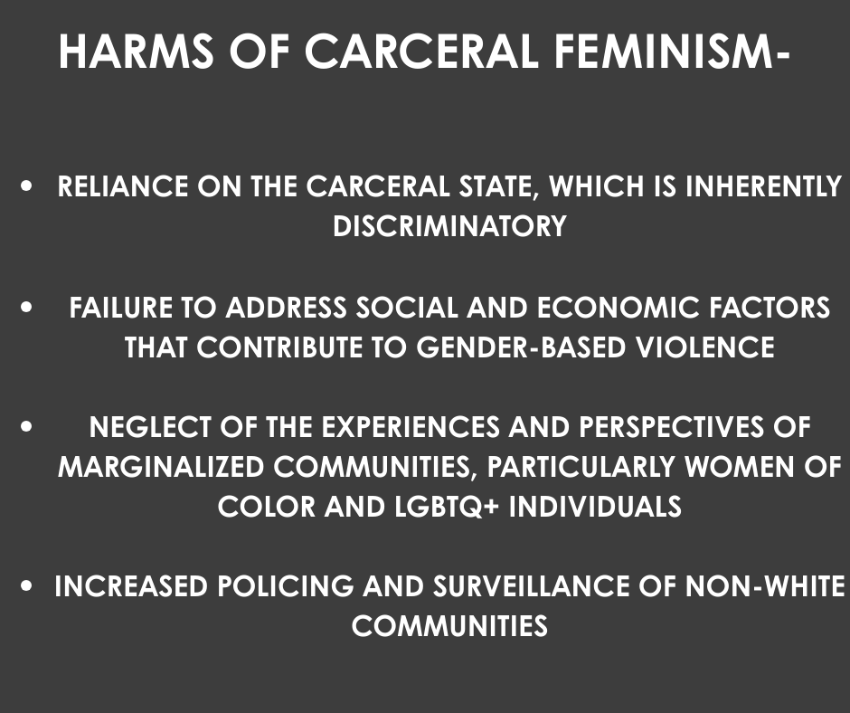 Carceral feminism won't save us. Relying on police, surveillance and courts won't keep our communities safe. We need community-based solutions for safety, and we need them now.