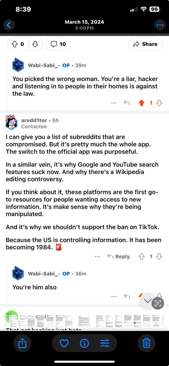 <a href="/RepJamesComer/">Rep. James Comer</a> This was a small piece of revealing myself to the thing that targeted me on Reddit. They were using Al unethically &amp; surveillance. At this time every one of my of my friends online was them. Not one friend I had confided in, taken advice from or helped was a real person.