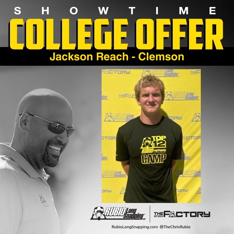 SHOWTIME!!!

TOP 12 Rubio Long Snapper and Polynesian Bowl athlete Jackson Reach (CA, 2026) has picked up an offer to….

rubiolongsnapping.com/player-ranking…

#RubioFamily | #ToeTheLine