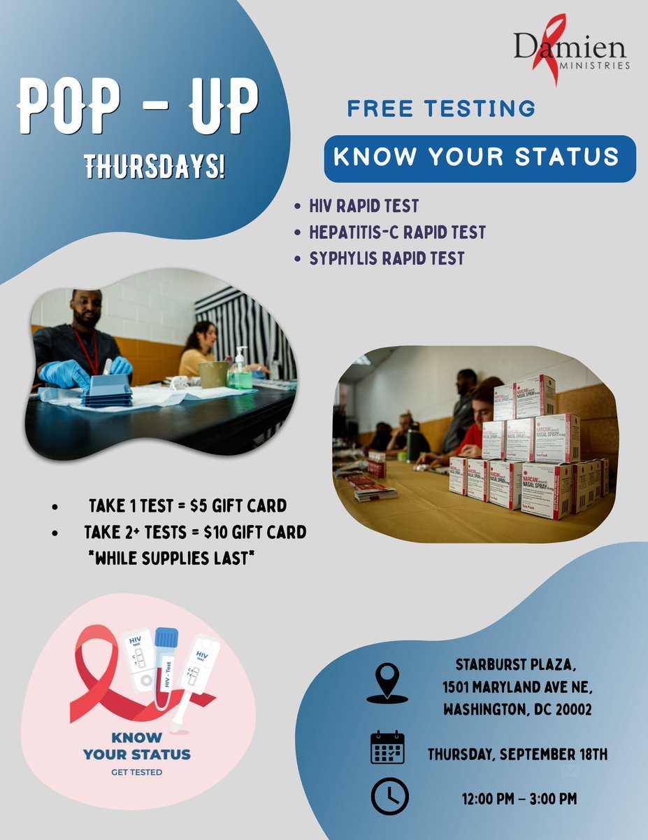 damiendctweet's tweet photo. Meet us at #PopUpThursdays: 

• STD TESTING
• FREE GIFT CARDS
• SAFE SEX KITS
• And MORE! https://t.co/8l8QazHVAo