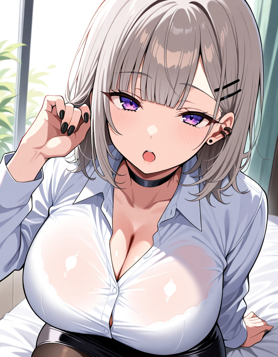 ネーム完成してから3日間キャラデザで悩んでました・・・やっと完成!ギャル感わかりやすくするためにビジュアルに変更してみました!前作の金髪黒ギャルと対比して、銀髪白ギャル!白石澪(ミオ)ちゃんです! 