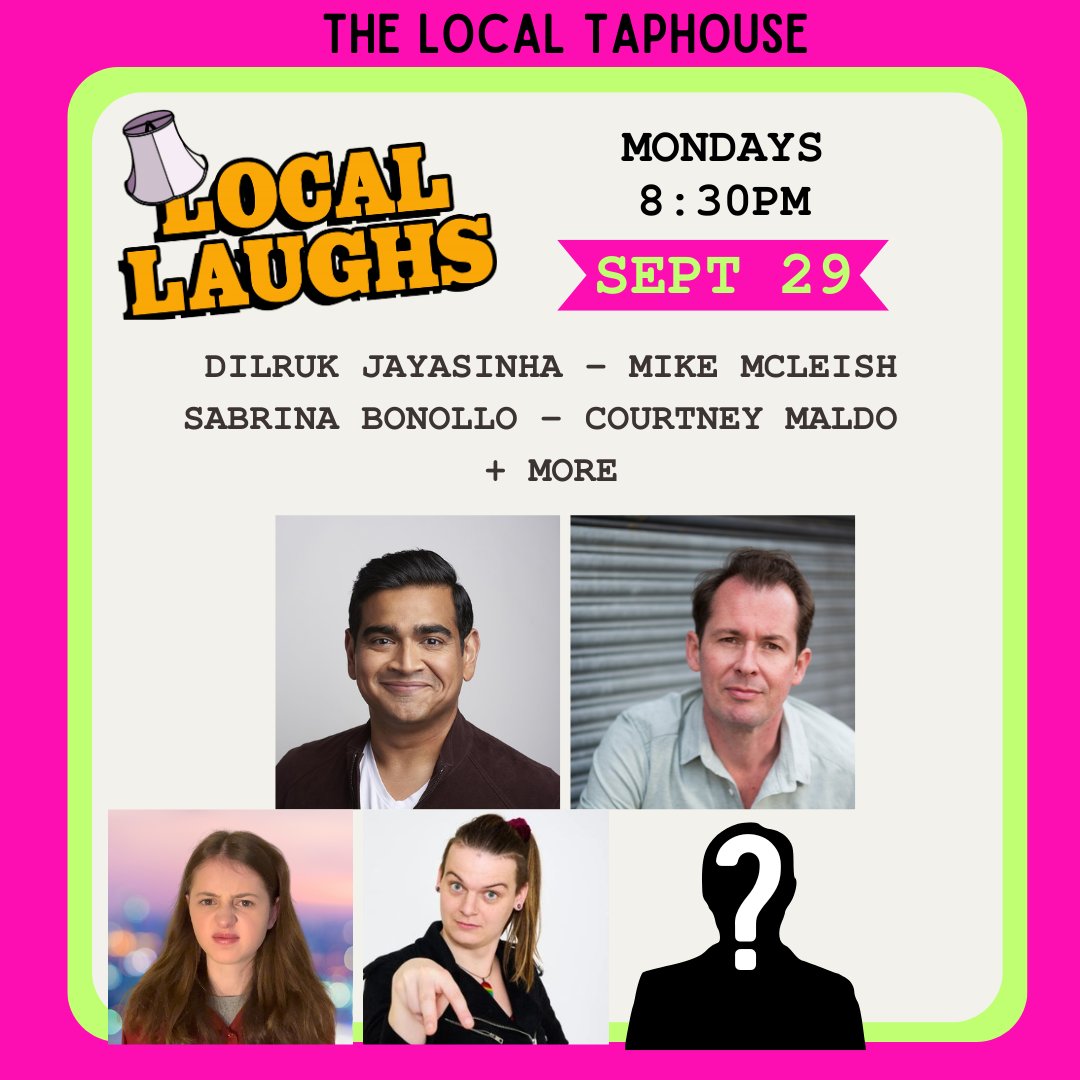 Local Laughs Sept 22 - Big red Ben Knight is back. Plus the welcome return of Tor Snyder. We've also got Maddy Weeks, Andrew Portelli, John Glover and the very fluffy David Tieck

trybooking.com/BOCLQ