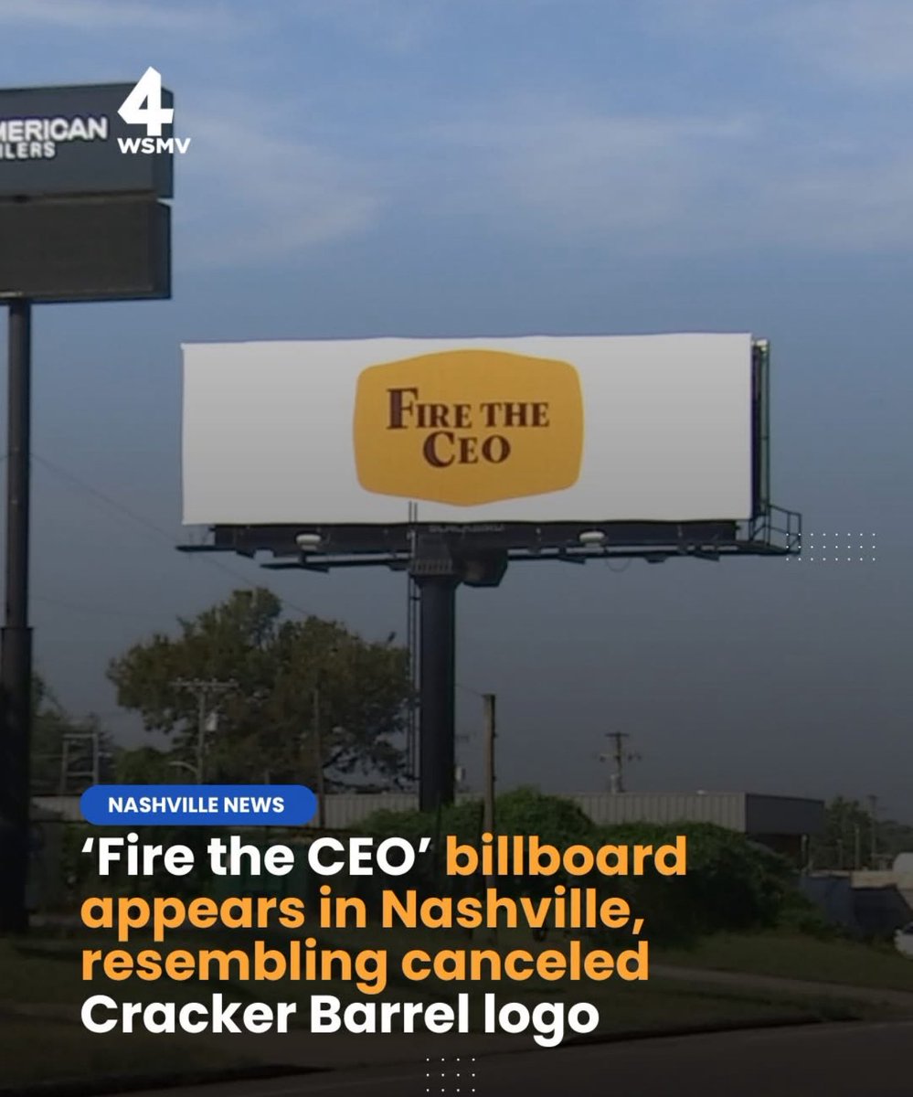 robbystarbuck's tweet image. Oh wow, I agree. Fire the CEO @CrackerBarrel!