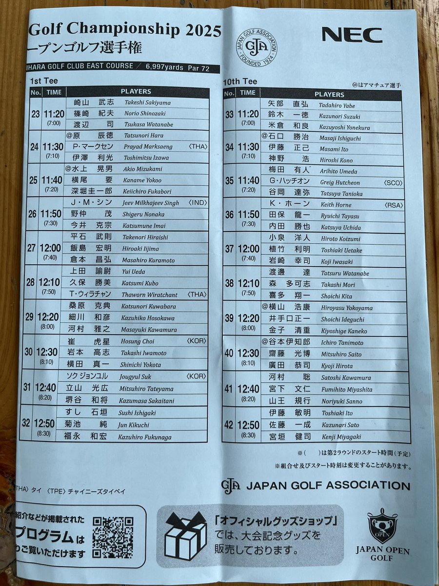 日本シニアオープンゴルフ選手権
名選手揃いの大会ですが、原辰徳さんも参加してます。
週末までの長丁場、応援にゴー📣