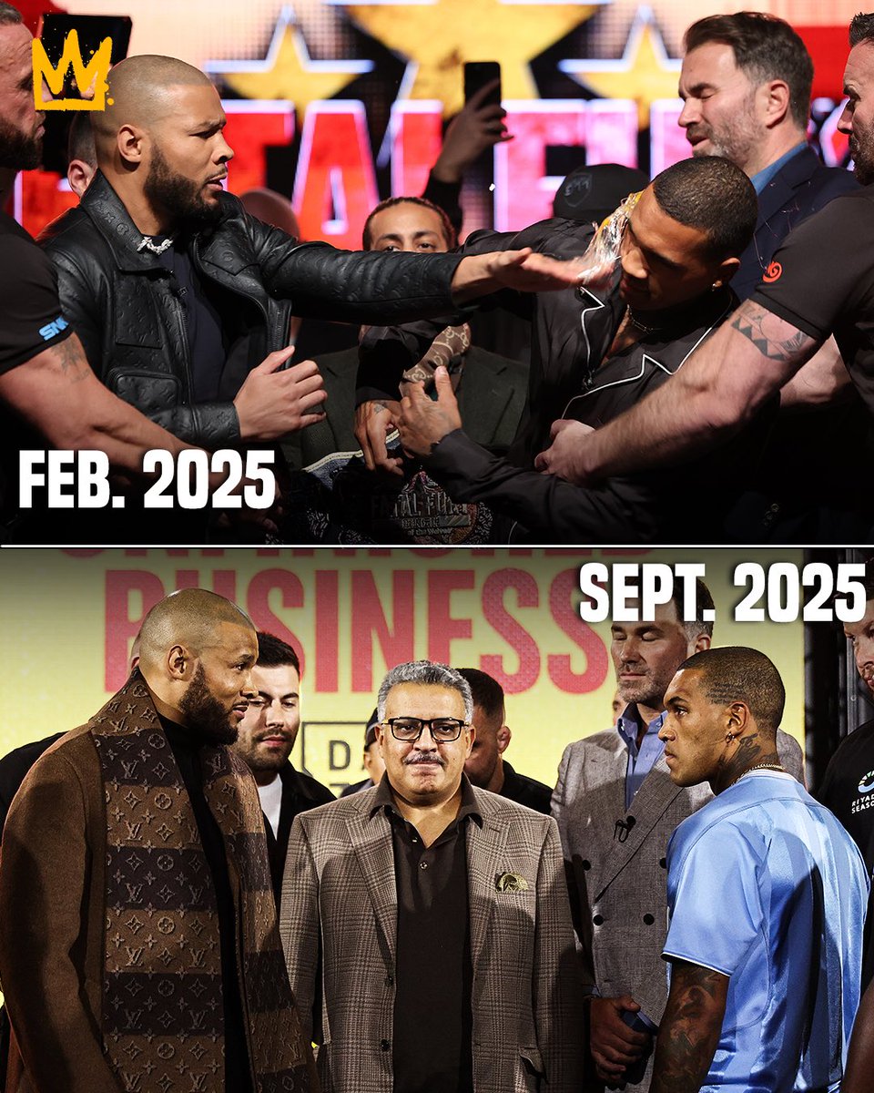 uncrownedcombat's tweet image. Today’s #EubankBenn press conference was A LOT DIFFERENT than past ones 🚫🥚👋