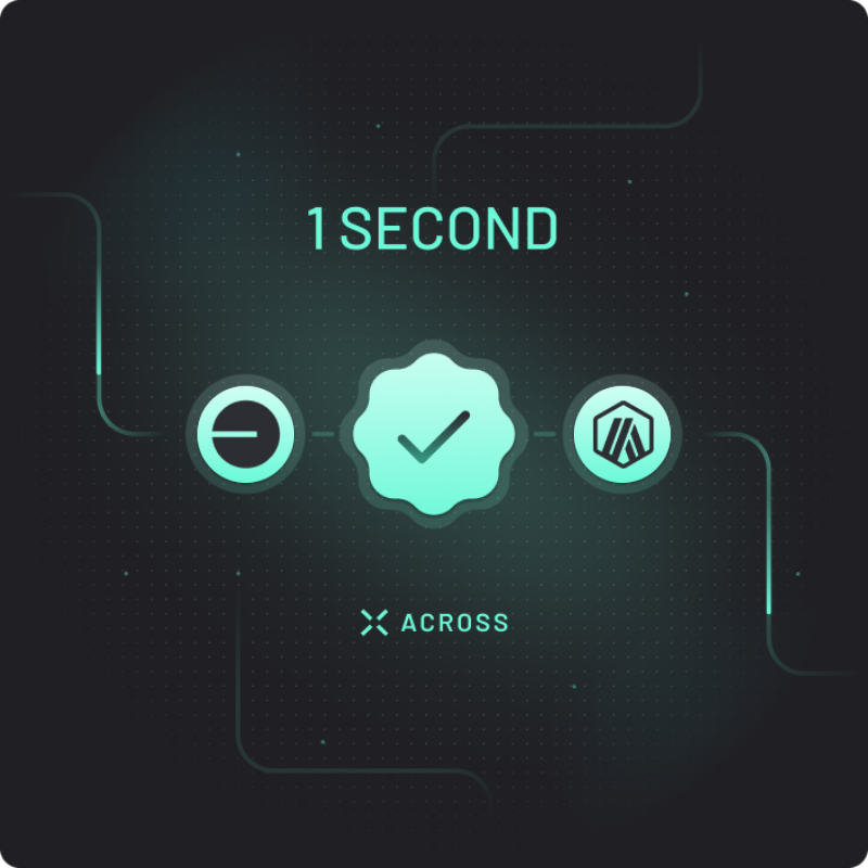 Check out how fast I just bridged with <a href="/AcrossProtocol/">Across</a>
 #PoweredByIntents ⛺