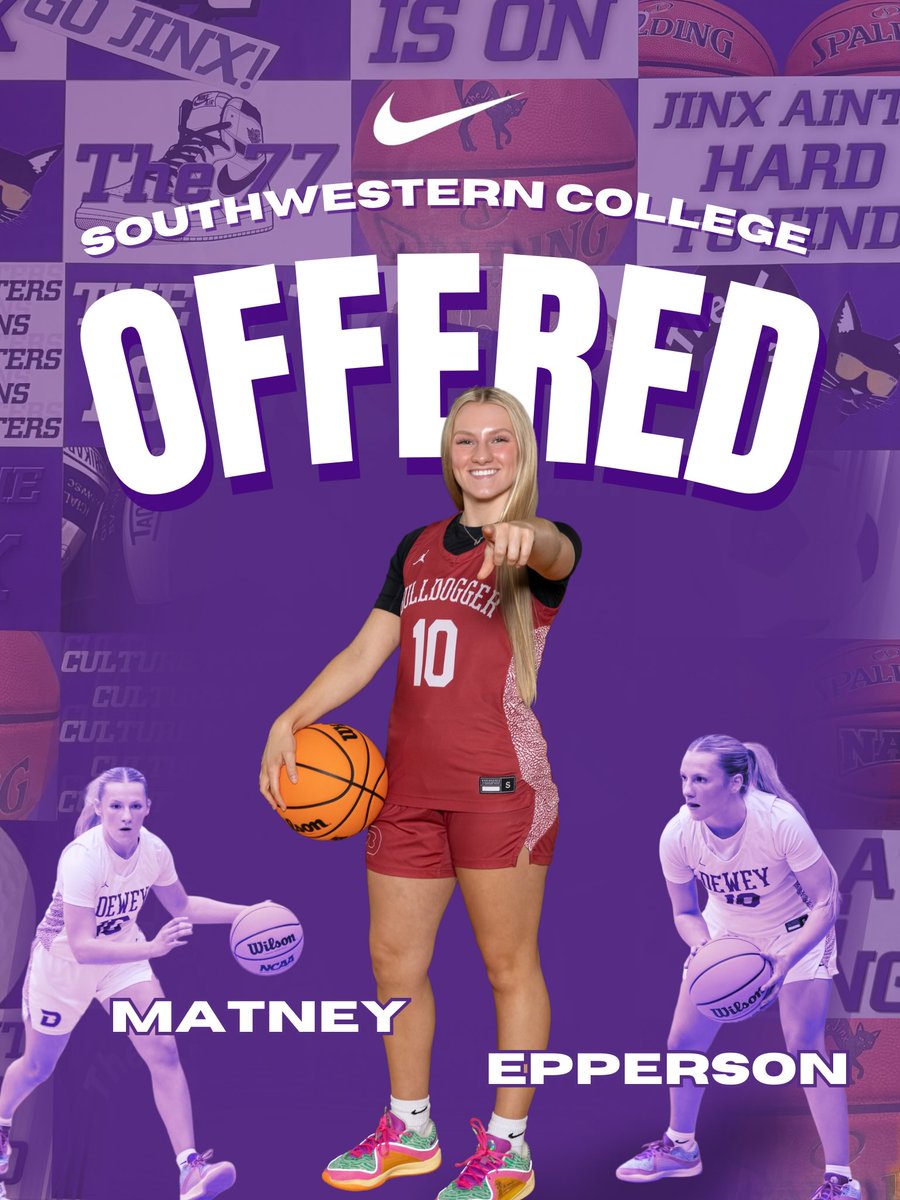 Matney Epperson (@matney_epperson) on Twitter photo Truly blessed and thankful to announce my second offer from Southwestern!
Thank you <a href="/LadyBuilders/">LadyBuilderBasketball</a> for believing in me!🤍💜 Truly blessed and thankful to announce my second offer from Southwestern!
Thank you <a href="/LadyBuilders/">LadyBuilderBasketball</a> for believing in me!🤍💜