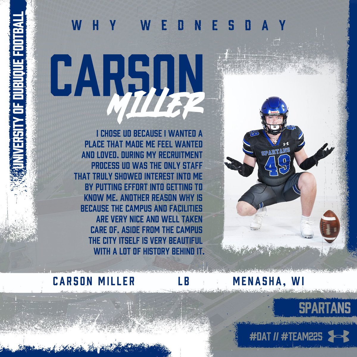 Why UD? Here is why Freshman Linebacker Carson Miller chose UD!

#DAT // #TEAM225