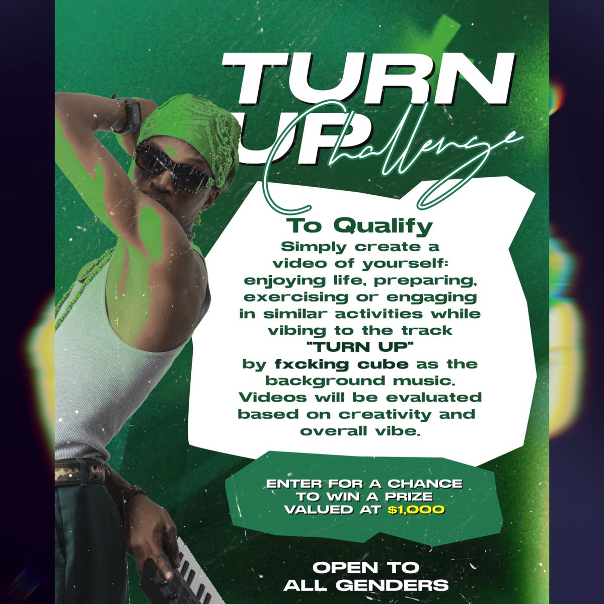 fxckingcube's tweet image. 🚨Join the #TurnUpChallenge 🎶
Who’s really ready to TURN UP? ⬆️🔥
🔥 Winner gets a prize valued at $1,000
🎥 Creativity + vibe = the key

#fxckingcube #TurnUpChallenge #TurnUp

Follow @cubeenthq @fxckingcube @nonstopcubeent for a better chance to get picked