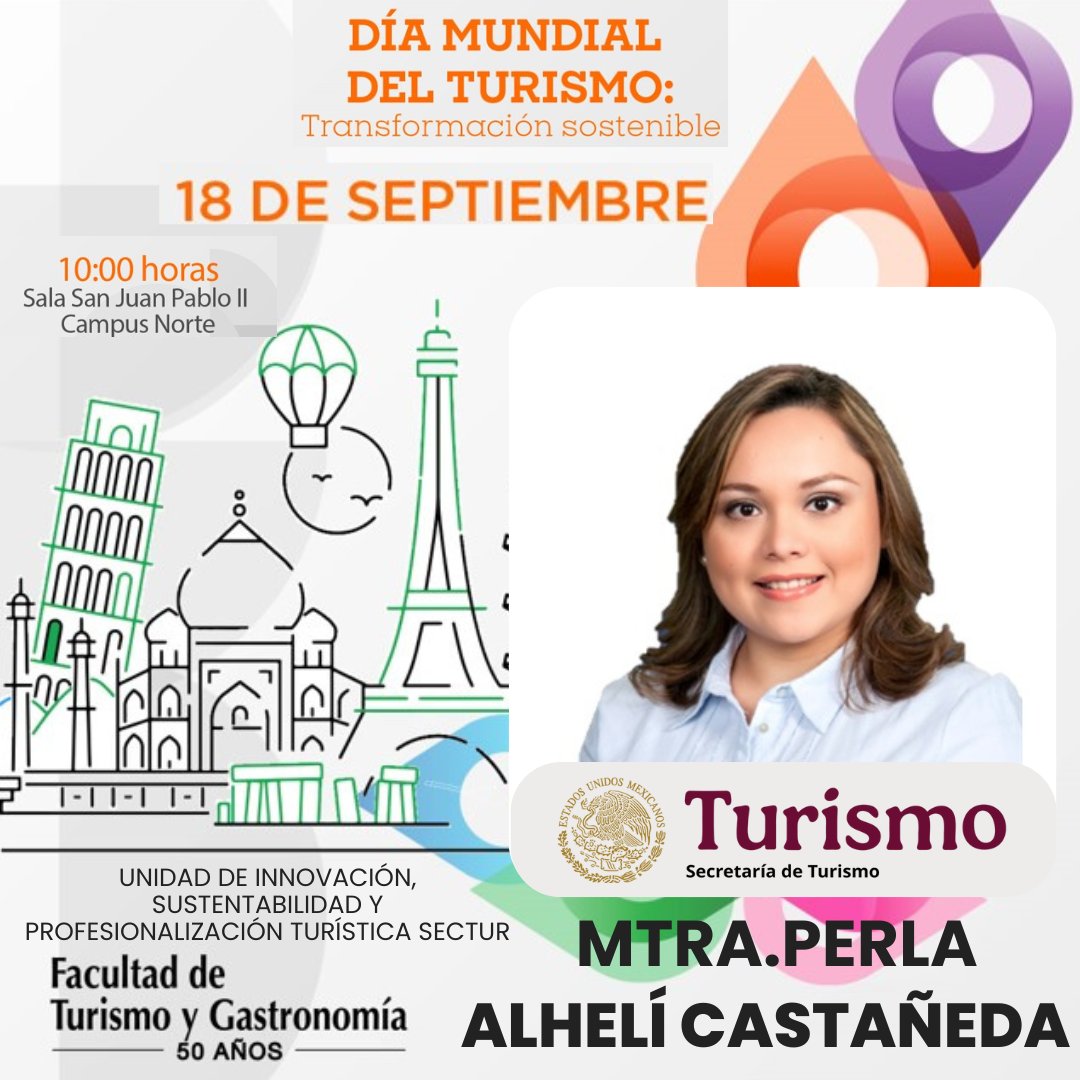 #DíaMundialDelTurismo Especialista en turismo cultural y desarrollo de experiencias con impacto social. Su trabajo fortalece comunidades a través de proyectos innovadores en el sector.
📅 18 de septiembre | Campus Norte
#DíaMundialDelTurismo #SomosAnahuac