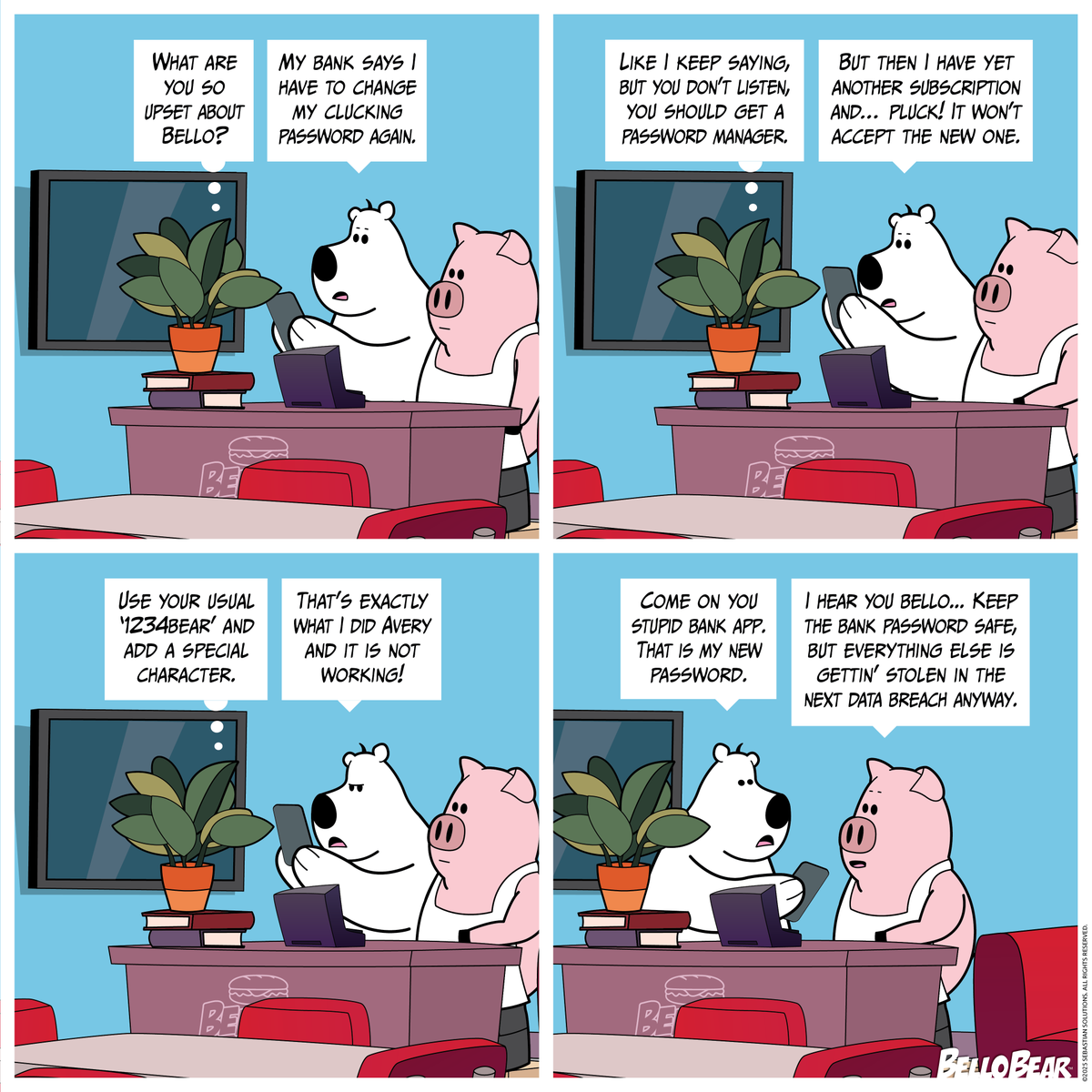 bellobeardotcom's tweet image. Bello Bear Ep 27 Password1234 – The one where passwords are Bello’s enemy… Watch & Follow on YouTube youtube.com/shorts/-OdnSWq…
#passwordproblems #techhumor #webcomic #passwordmanager #fyp