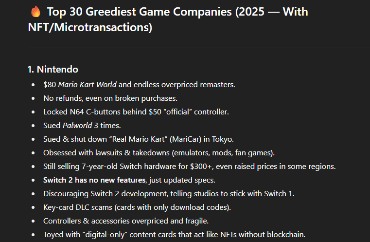 LeariiX's tweet photo. @ZeldaUniverse why i want to support this greedy  company when they charge so much for every nintendo products and nintendo done so much negative things and people just turn a blind eye and continue to support them like nothing happen so my answer is no thank you https://t.co/gcgsVsT0ZS
