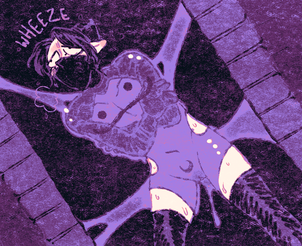 it's not unheard of for a purple slime to hold its reproductive quarry for hours, even days, as it waits for a suitable second vector to stumble upon it.

(they/them)