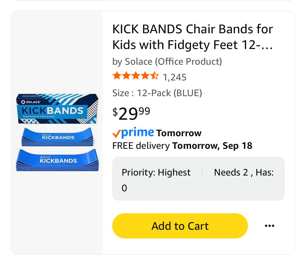 Today was a really rough day. My kids are the sweetest but they can NOT sit still. I’m praying there are some #clearthelist donors who could help with these chair bands. These will hopefully help students focus more! 

amazon.com/hz/wishlist/ls…