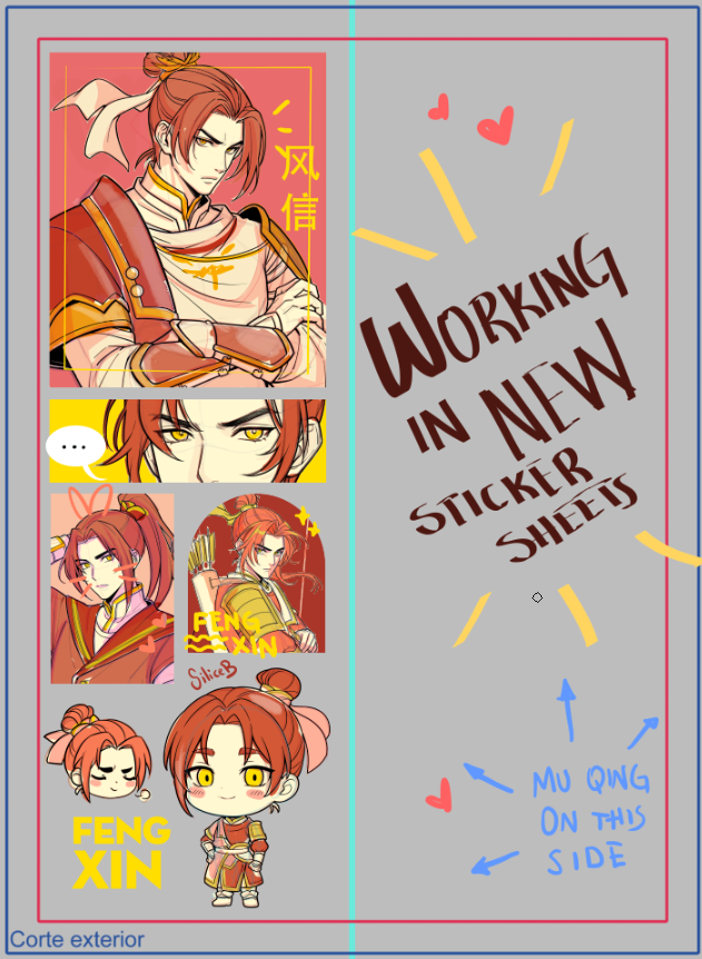 Working on new sticker sheets #fengxin #TGCF #fengqing