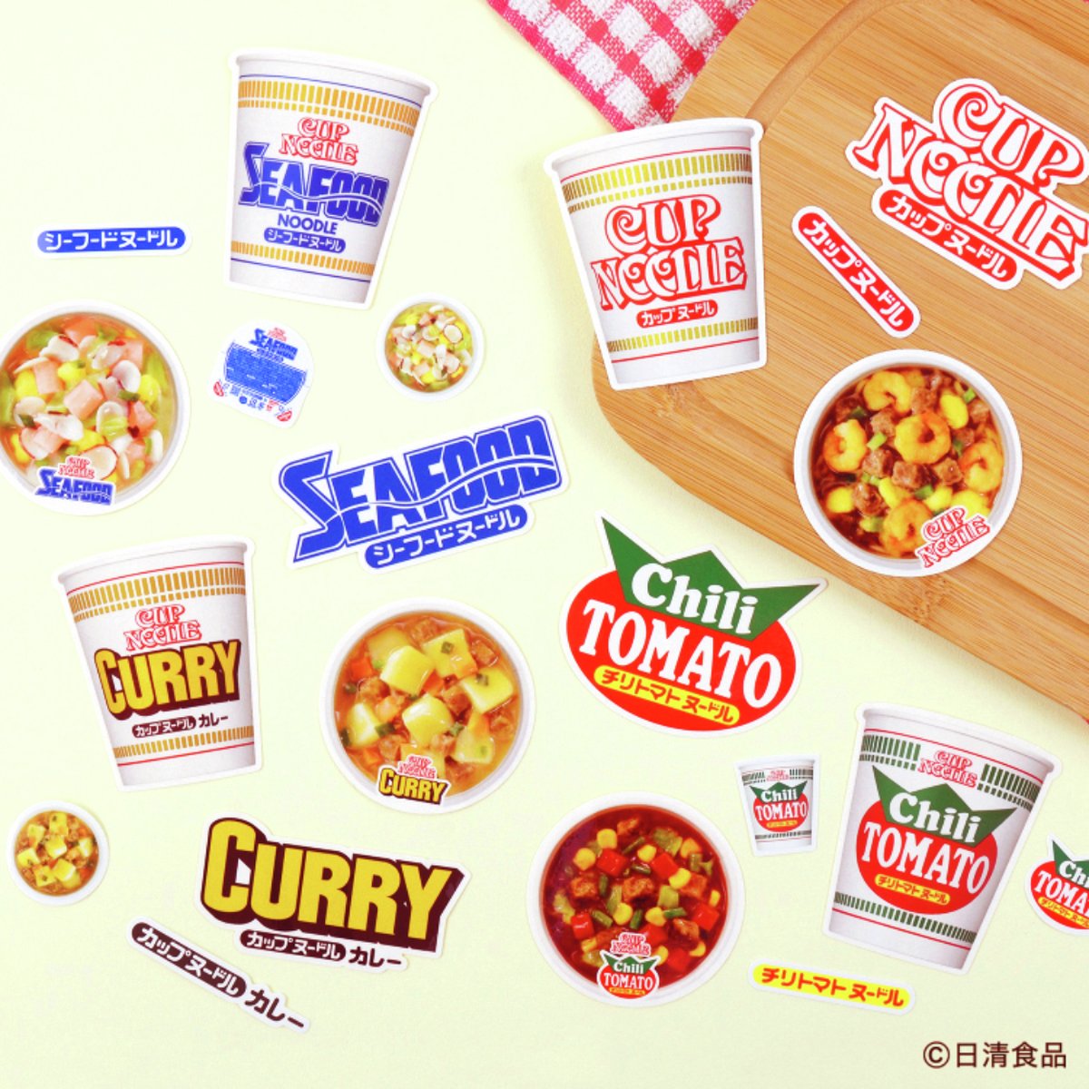 希少　平成レトロ　アニマルヌードル　カップラーメン シール　2セット Yahoo!オークション -「カップ麺」(アンティーク、コレクション