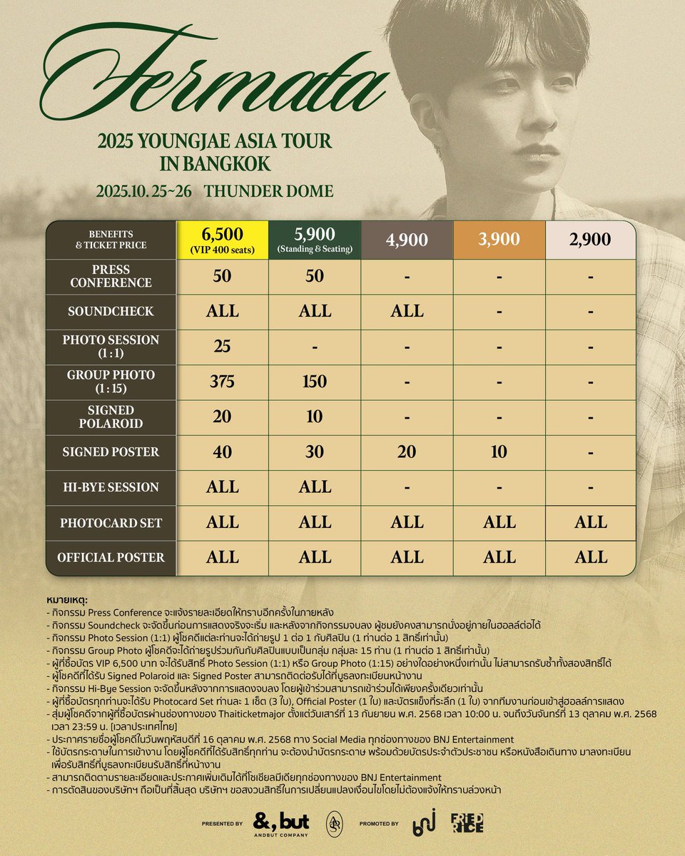 ฝากรีทวิตค่ะ 🙏🏻

ปล่อยบัตรยืนหลุมคอนน้องยองแจ
รอบวันที่ 25  หลุม alway

💫คิว 3x  มี 1 ใบ
💫คิว 4x  มี 2 ใบ

ใครสนใจทัก DM ได้เลยค่ะ ให้สิทธิ์ครบทุกอย่าง

#YoungjaeAsiaTourinBKK
#Fermata_inBKK
#YoungjaeAsiaTour
#Fermata #영재 #YOUNGJAE #ยองแจ