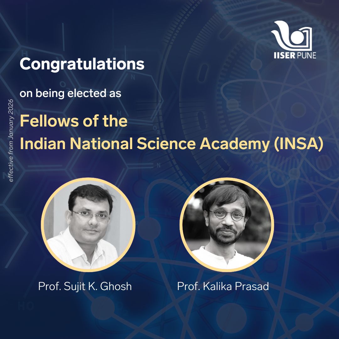 IISERPune's tweet image. Prof. Sujit K Ghosh from the Chemistry department and Prof. Kalika Prasad from the Biology department of #IISERPune are among those elected as #Fellows of the Indian National Science Academy, New Delhi @insa_academy #Congrats and best wishes on this recognition!…