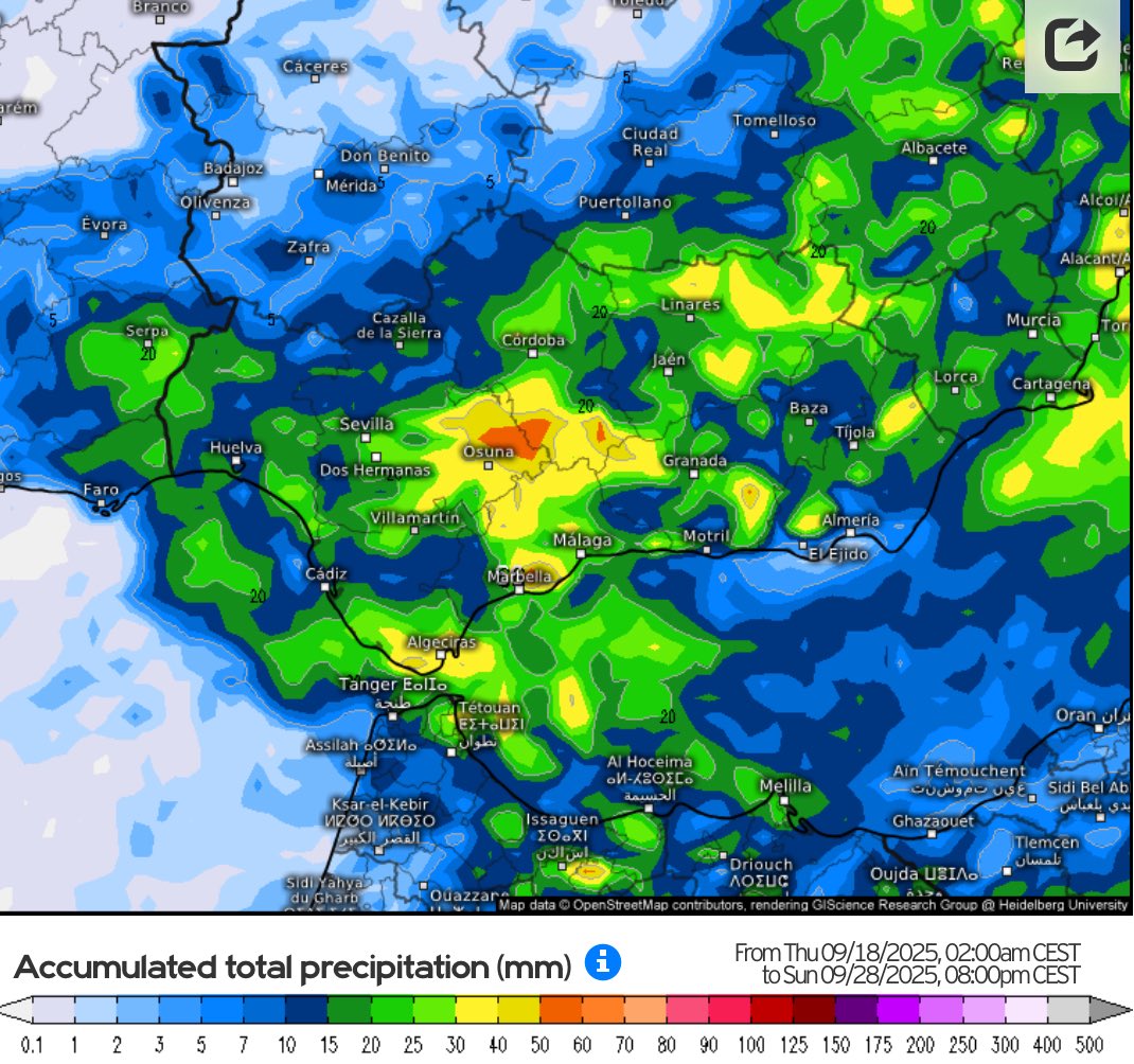 El casi total descuelgue de una DANA sobre el Golfo de Cadiz dejará para el viernes 26 lluvias generalizadas sobre toda Andalucía, la magnitud de estas no se sabrán hasta horas antes, pero se sabe que serán tormentas fuertes.