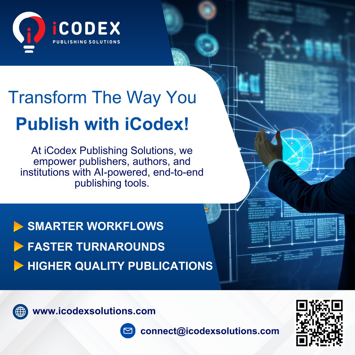 digitaliCodex's tweet image. iCodex delivers AI-powered solutions for seamless workflows, quick turnarounds &amp;amp; high-quality output. From manuscript to market—our AI tools make it faster, smarter &amp;amp; better.
Explore more at
icodexsolutions.com

#iCodex #Innovation #PublishingSolutions #Publishing
#Innovation