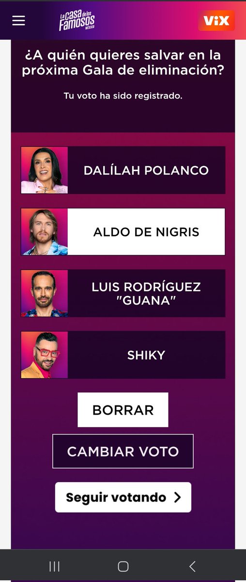 Mis votos son para #AldoDeNigris