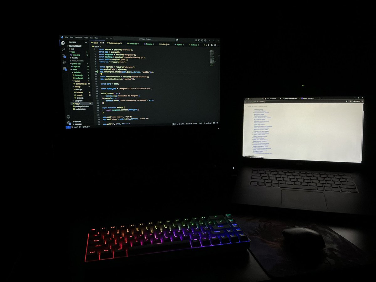 HarshvardhanRaw's tweet image. ✅ Phase 1 - Day 56  
• Added stylings 🎨✨  
• Explored EJS Mate 🧩  

#WebDev #CodingJourney #NodeJS #JavaScript #EJS #100DaysOfCode