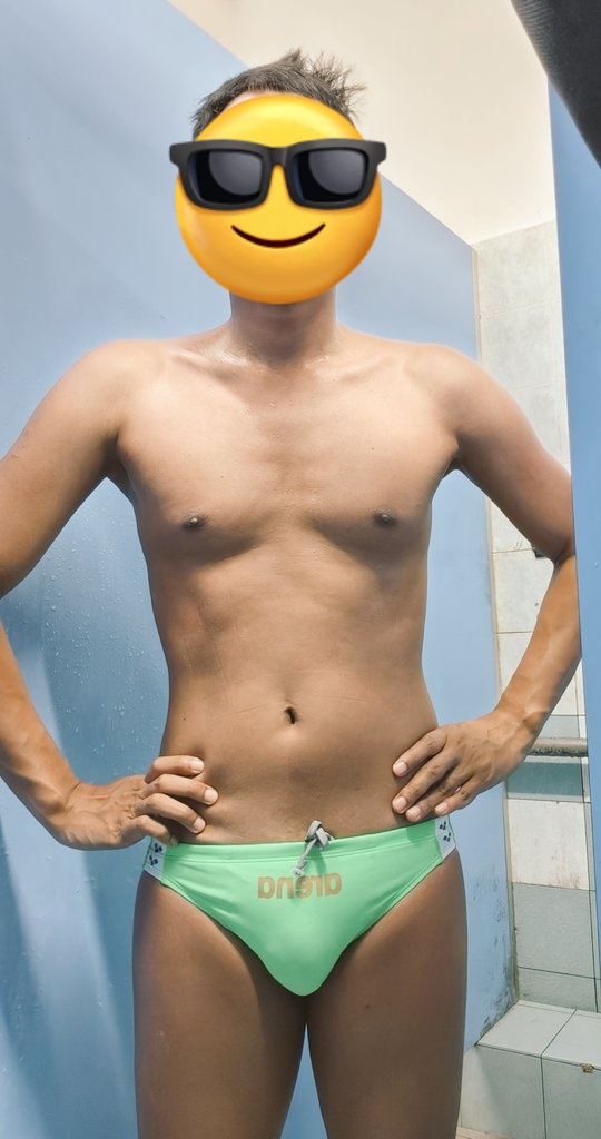 Sun's out 🌞🏊🩲. Let's tan and swim.