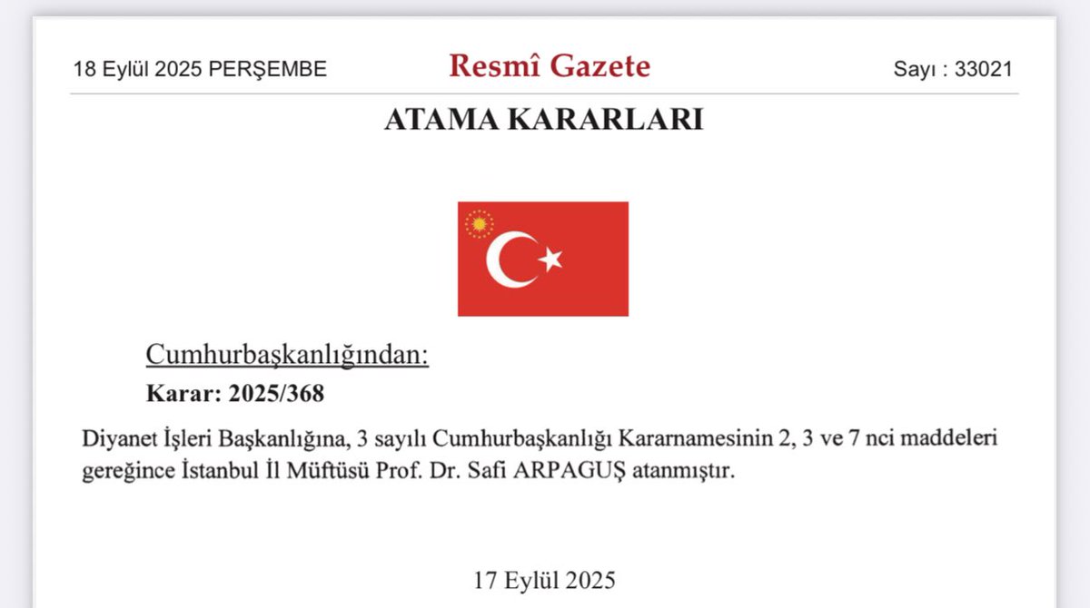 Hizmetleriyle hayırla yâd edilecek Prof. Dr. Ali Erbaş Hocamıza teşekkür ediyorum.
Görevi devralan Prof. Dr. Safi Arpaguş Hocamıza Rabbimden kolaylık ve başarılar diliyorum.
