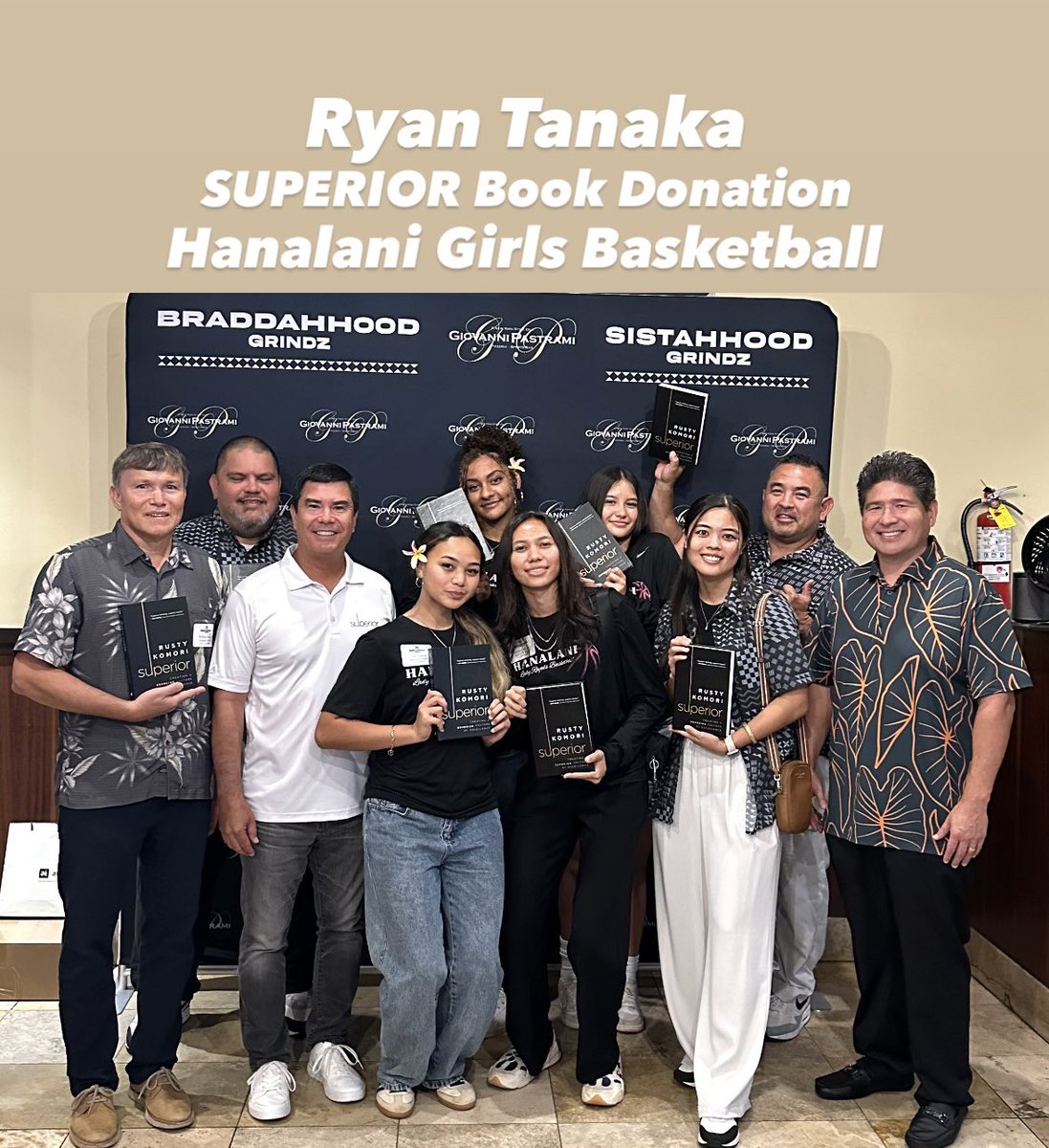 THANK YOU Ryan Tanaka for your thoughtful and generous SUPERIOR Book Donation to the Division 2 State Champion Hanalani Girls Varsity Basketball Team today … it was absolutely fantastic meeting and talking with the girls and their wonderful coaches!!!!! #Hanalani #SUPERIOR