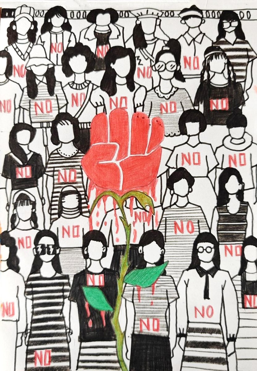 CSI joins the #WCC in the global #ThursdaysInBlack  #solidarityinart by Dr. Satya Sudhir, a rose of dignity &amp; strength. Let’s say NO to violence and wear black as a bold stand for justice &amp; peace. <a href="/USPGglobal/">USPG</a> <a href="/waccglobal/">waccglobal</a>  <a href="/lhowelopez/">Lucy Howe López</a> <a href="/jjebadaniel/">jeba daniel</a>