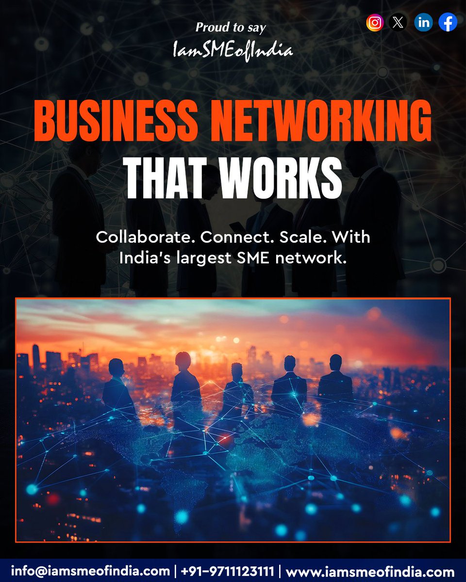 iamsmeofindia's tweet image. 🚀✨ Business Networking That Truly Works! ✨🚀
Unlock endless opportunities to Collaborate 🤝, Connect 🌐, and Scale 📈 with India’s largest SME network! 🌟

𝐅𝐨𝐫 𝐦𝐨𝐫𝐞 𝐝𝐞𝐭𝐚𝐢𝐥𝐬 –
📲: 9711101666
🌐: iamsmeofindia.com

#BusinessNetworking #EntrepreneursIndia #SME