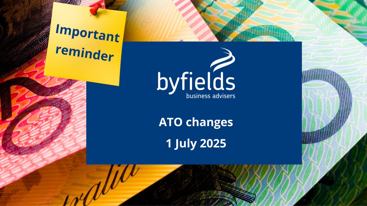 ByfieldsWA's tweet image. REMINDER | ATO changes 1 July 2025

Employee super guarantee (SG) rate is 12%  

General interest charge &amp;amp; shortfall interest charge (GIC &amp;amp; SIC) no longer tax deductible   ow.ly/lMwQ50WYyPM

Contact us for more information.

#SGRate #ByfieldsWA #ATOinterest #1July2025