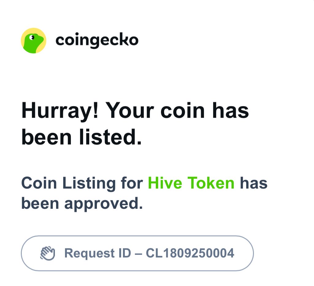 #HiveToken is now live on <a href="/coingecko/">CoinGecko</a>!!

You can track #Hive now at:

coingecko.com/en/coins/hive-…

Yet another milestone achieved with many more to come. 🫡🐝