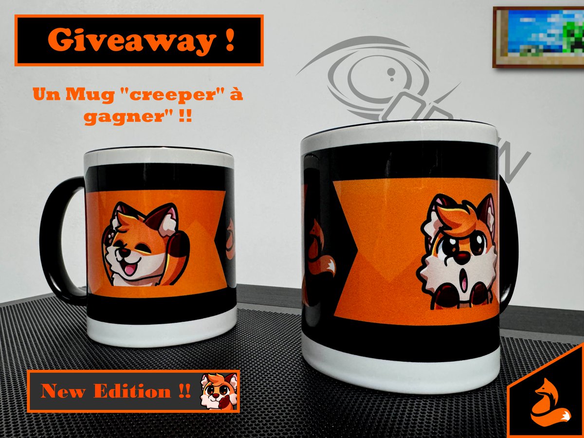 🦊Nouveau #Giveaway ! Là, on parle pas d'un ship mais bien d'un vrai MUG "creeper" à gagner en ce moment ! ✨
Pour participer, vous pouvez lurk le #stream pour gagner des points, qui vous donnerons la possibilité d'acheter des tickets 🎫
TAS le 17/10 Vers 16h30⏰
Bonne chance !🎉