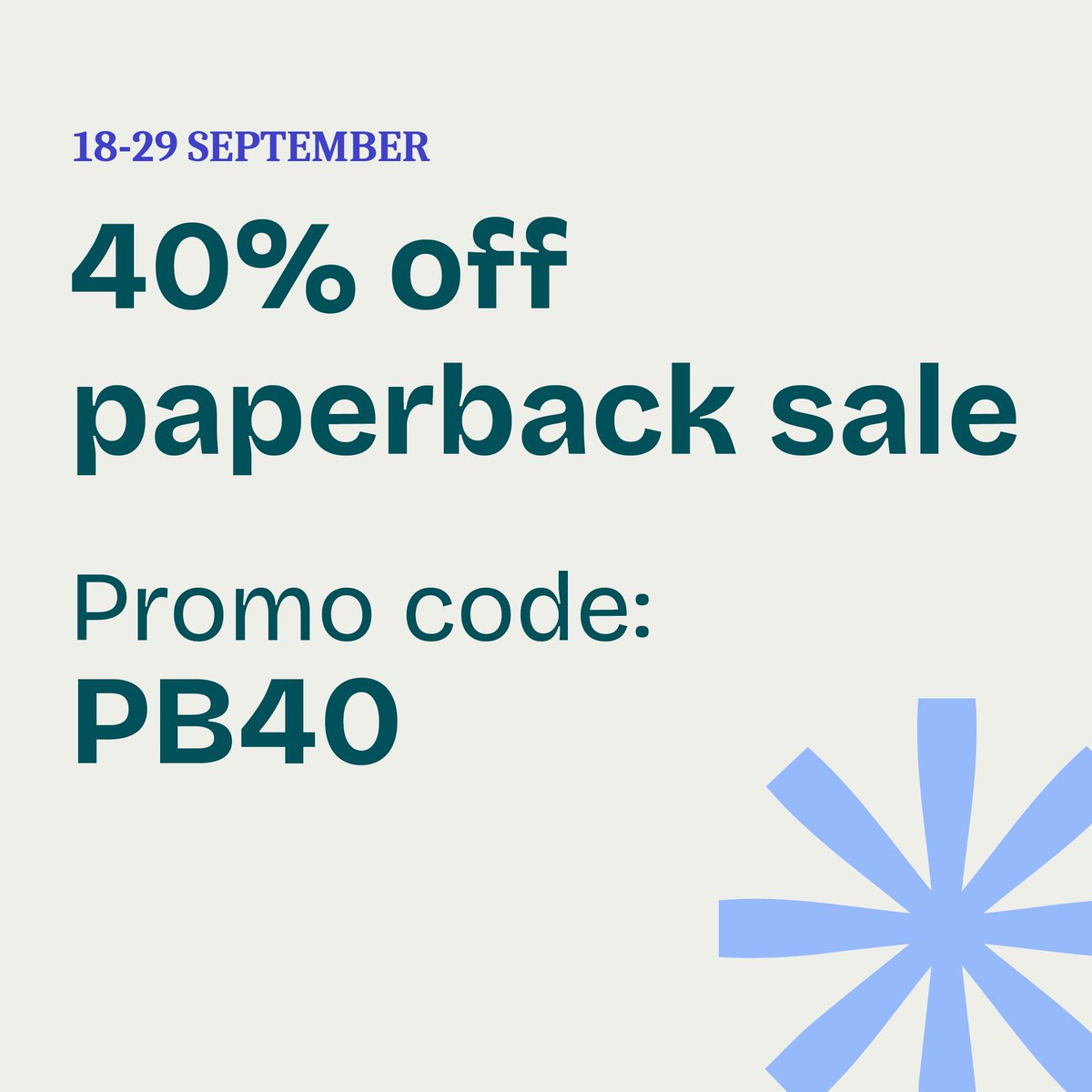 🎉 40% off paperback sale is now on! 🎉 Browse paperbacks and find your next read 👉 buff.ly/CgmRFvX