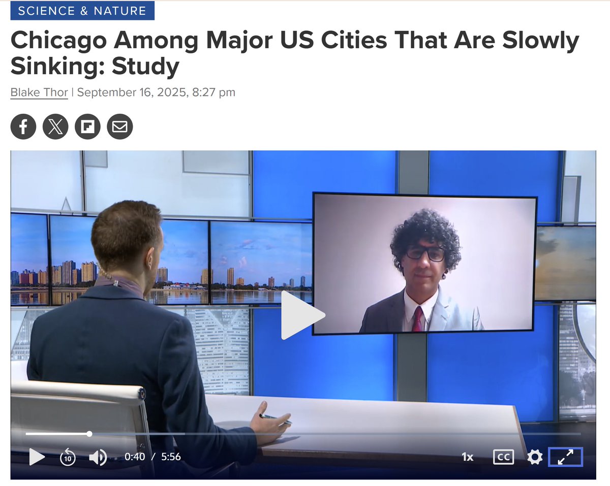 Manoochehr Shirzaei (@shirzaei) on Twitter photo *** Media Coverage ***
Chicago is #sinking, here I explain why in conversation with the <a href="/PBS/">PBS</a> new affiliate.
link: news.wttw.com/2025/09/16/chi…
<a href="/EOI_lab/">Earth Observation & Innovation @VT</a>
<a href="/vtgeosciences/">Geosciences at VT</a> <a href="/VT_Science/">Virginia Tech Science</a> <a href="/UNUINWEH/">UN University-INWEH</a> *** Media Coverage ***
Chicago is #sinking, here I explain why in conversation with the <a href="/PBS/">PBS</a> new affiliate.
link: news.wttw.com/2025/09/16/chi…
<a href="/EOI_lab/">Earth Observation & Innovation @VT</a>
<a href="/vtgeosciences/">Geosciences at VT</a> <a href="/VT_Science/">Virginia Tech Science</a> <a href="/UNUINWEH/">UN University-INWEH</a>