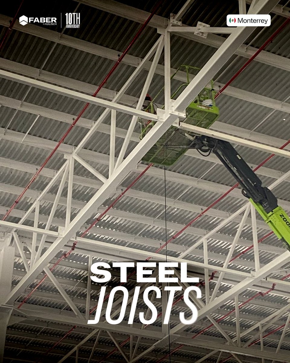 The main event in every structural project is when we get to fabricate and install steel joists to support these amazing buildings. Visit faberkalisch.com to learn more about our services. #steel #mainevent #monterrey #mexico