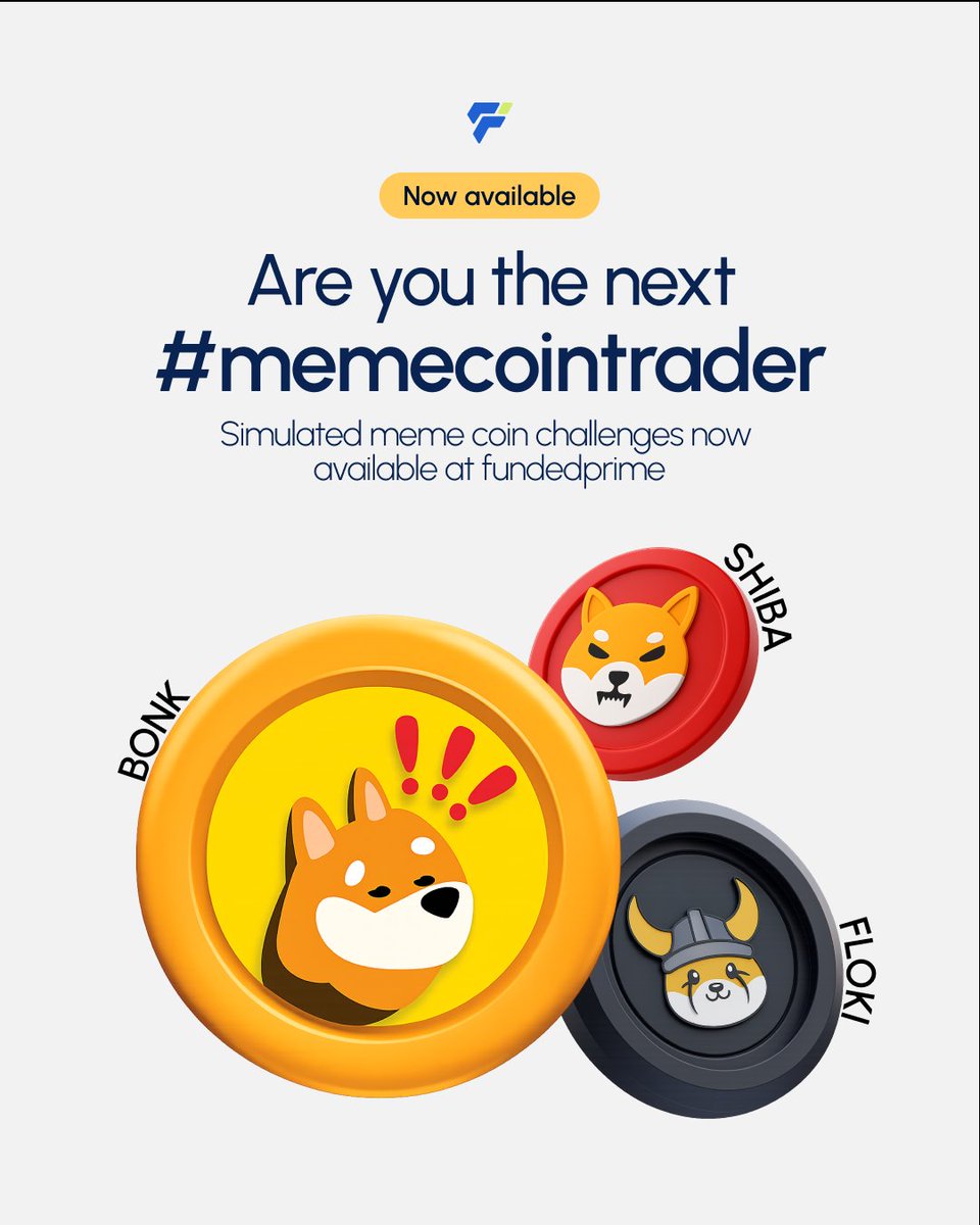 FundedPrime's tweet photo. Are you the next #memecointrader? 👀
Trade simulated $DOGE, $PEPE & more with funded accounts.
Start now → https://t.co/lCefx2ZGYb https://t.co/wmeOqD3lC0
