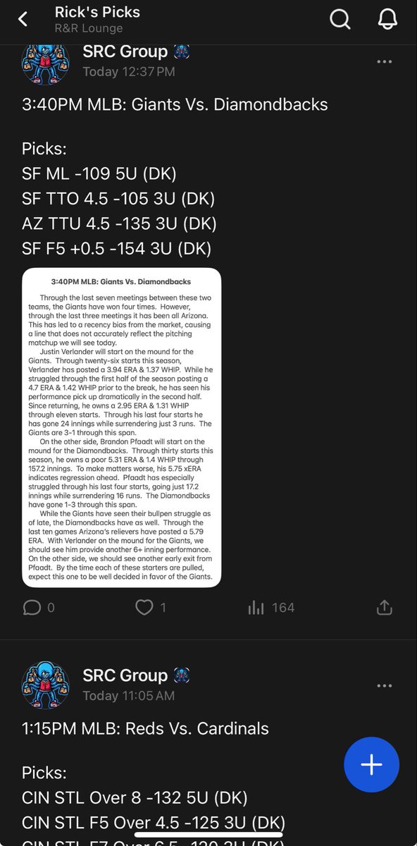 SRCGROUP2K's tweet photo. 10 Straight Winning Nights🔥

If your not on VIP at this point you may not like money 

Todays plays
⚾️SEA KC O8.5✅
⚾️SD +1 POW✅
⚾️ATH BOS O8.5✅
⚾️ATH BOS F7 O6.5✅
⚾️SD TTO 3.5✅
⚾️SD F5 +0.5✅
⚾️SEA TTO 3.5✅
⚾️ATH BOS F5 O4.5✅
⚾️SEA KC F5 O4.5✅
⚾️SF ML✅
⚾️SF F5 +0.5✅
⚾️SF TTO 4.5✅
⚾️AZ TTU 4.5✅
⚾️CIN STL F5 O4.5✅
⚾️CIN STL F7 O6.5✅
⚾️CIN STL O8🅿️
⚾️SEA KC F7 O6.5❌