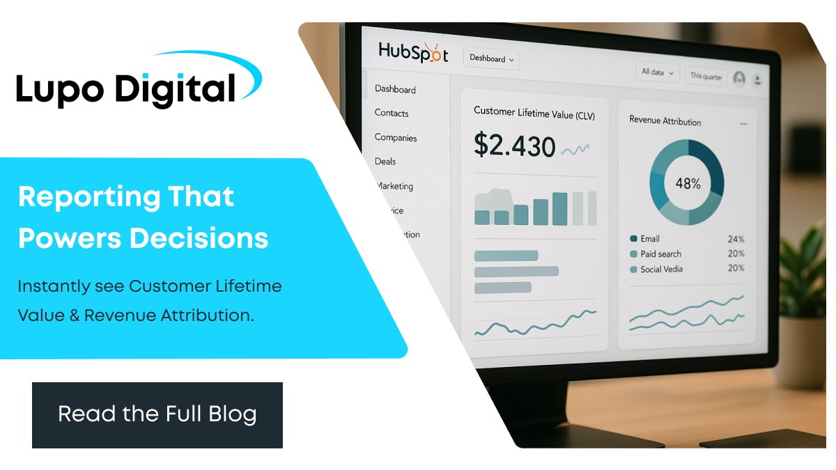 LupoDigital's tweet image. 📊 HubSpot’s Sept 2025 update brings new CRM reporting cards: Customer Lifetime Value & Revenue Attribution, Insights that help you focus on what matters. More updates span marketing & service too.
👉 Full blog: hubs.li/Q03J48_c0
#HubSpotCRM #DataDriven